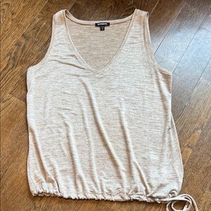Express Women's Beige V-Neck Tank Top